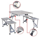 Set tavolo da campeggio pieghevole con 4 sedie in alluminio - Portatile a valigetta