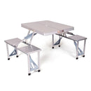 Set tavolo da campeggio pieghevole con 4 sedie in alluminio - Portatile a valigetta