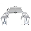Set tavolo da campeggio pieghevole con 4 sedie in alluminio - Portatile a valigetta