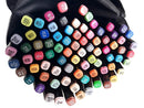 Set Pennarelli Professionali a Doppia Punta - 80 Colori | Fine + Larga con Borsa Organizer