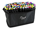 Set Pennarelli Professionali a Doppia Punta - 80 Colori | Fine + Larga con Borsa Organizer