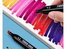 Set Pennarelli Professionali a Doppia Punta - 80 Colori | Fine + Larga con Borsa Organizer