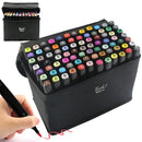 Set Pennarelli Professionali a Doppia Punta - 80 Colori | Fine + Larga con Borsa Organizer