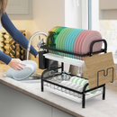 Scolapiatti a 2 Livelli Nero - Organizer da Cucina Moderno ed Elegante