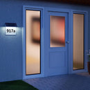 Numero civico con illuminazione LED e alimentazione solare, pannello solare in acciaio inox