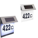 Numero civico con illuminazione LED e alimentazione solare, pannello solare in acciaio inox