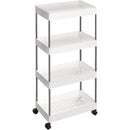 Carrello portaoggetti con ruote e 4 ripiani per cucina e bagno - Organizzazione ottimale