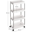 Carrello portaoggetti con ruote e 4 ripiani per cucina e bagno - Organizzazione ottimale