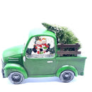 Camion di Babbo Natale con Luci LED e Musica – Decorazione Natalizia con Palla di Neve e 8 Melodie