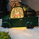 Camion di Babbo Natale con Luci LED e Musica – Decorazione Natalizia con Palla di Neve e 8 Melodie