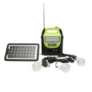 Kit Solare Portatile GD-8071 con 3 Lampadine LED, Ricarica Telefono, Radio FM, Bluetooth e MP3