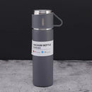 Set Thermos 500ml con 2 Tazze - Doppia Parete Sottovuoto, Mantiene la Temperatura 12 Ore