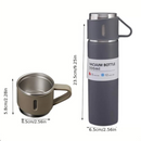 Set Thermos 500ml con 2 Tazze - Doppia Parete Sottovuoto, Mantiene la Temperatura 12 Ore