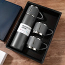 Set Thermos 500ml con 2 Tazze - Doppia Parete Sottovuoto, Mantiene la Temperatura 12 Ore
