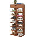 Scarpiera a 7 Ripiani in Truciolare - Organizer per Scarpe Elegante, Colore Legno Scuro