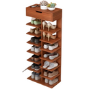Scarpiera a 7 Ripiani in Truciolare - Organizer per Scarpe Elegante, Colore Legno Scuro