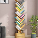 Scaffale moderno per libri, organizer in legno, Design artistico a forma di albero