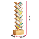 Scaffale moderno per libri, organizer in legno, Design artistico a forma di albero