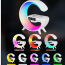 Stazione di ricarica wireless 3 in 1 con lampada RGB e cassa bluetooth, controllo tramite app