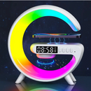 Stazione di ricarica wireless 3 in 1 con lampada RGB e cassa bluetooth, controllo tramite app