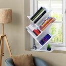 Libreria design albero - Libreria in legno MDF con 4 ripiani, organizer moderno bianco