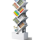 Libreria a Forma di Albero, 12 Livelli, MDF Bianco – Organizer Decorativo Moderno per Casa e Ufficio