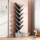 Libreria in legno con design a forma di albero - Scaffale organizer 12 livelli rovere bianco MDF