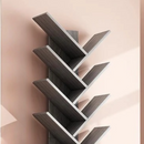 Libreria in legno con design a forma di albero - Scaffale organizer 12 livelli rovere bianco MDF