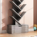 Libreria in legno con design a forma di albero - Scaffale organizer 12 livelli rovere bianco MDF