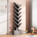 Libreria in legno con design a forma di albero - Scaffale organizer 12 livelli rovere bianco MDF