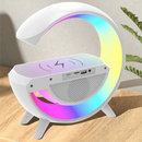 Lampada LED RGB Multifunzione con Ricarica Wireless, Bluetooth, Orologio e Sveglia - 15W