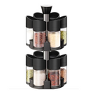 Set 12 Barattoli Portaspezie con Supporto Girevole - Organizer Cucina Premium 2 Piani