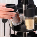 Set 12 Barattoli Portaspezie con Supporto Girevole - Organizer Cucina Premium 2 Piani