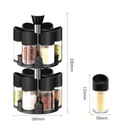 Set 12 Barattoli Portaspezie con Supporto Girevole - Organizer Cucina Premium 2 Piani