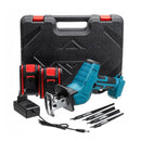 Sega a Gattuccio a Batteria 48V - Set Professionale con 2 Batterie, Lame Incluse per Legno e Metallo