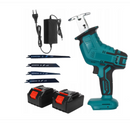Sega a Gattuccio a Batteria 48V - Set Professionale con 2 Batterie, Lame Incluse per Legno e Metallo