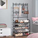 Appendiabiti Multifunzione con 5 Ripiani per Scarpe e Vestiti - Organizzazione Perfetta per l'Ingresso