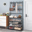 Appendiabiti Multifunzione con 5 Ripiani per Scarpe e Vestiti - Organizzazione Perfetta per l'Ingresso