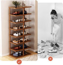 Scarpiera con 8 Ripiani Marrone 48x24x112cm - Organizer per Scarpe Camera da Letto e Ingresso