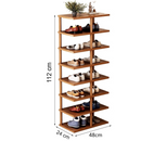 Scarpiera con 8 Ripiani Marrone 48x24x112cm - Organizer per Scarpe Camera da Letto e Ingresso