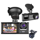 Dashcam Tripla 1080P Full HD - Night Vision, G-Sensor, Monitoraggio Parcheggio, Angolo 170°