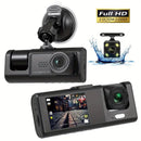 Dashcam Tripla 1080P Full HD - Night Vision, G-Sensor, Monitoraggio Parcheggio, Angolo 170°