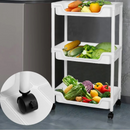Carrello portaoggetti con ruote - 3 ripiani per cucina e bagno