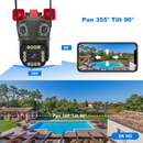 Telecamera di Sorveglianza WiFi 12MP Ultra HD - Esterno/Interno con PTZ, Zoom 5X, Visione Notturna e Sirena Integrata