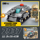 Set di Costruzioni 8 in 1 Carro Armato Militare con Personaggi - Gioco Educativo Compatibile con Mattoncini da Costruzione
