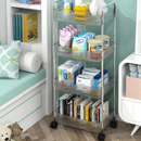 Carrello Portaoggetti Mobile con 4 Ripiani - 40x28,5x95cm - Design Moderno