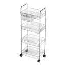 Carrello Portaoggetti Mobile con 4 Ripiani - 40x28,5x95cm - Design Moderno