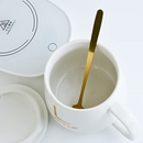 Set Tazza in Ceramica Autoriscaldante | Piastra Scaldante a Induzione | Con Cucchiaino e Coperchio | Mantiene la Temperatura a 55°C
