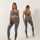 Completo Sportivo Donna 2 Pezzi - Leggings Push-Up + Reggiseno Sportivo Imbottito, Materiale Traspirante ad Asciugatura Rapida