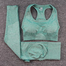 Completo Sportivo Donna 2 Pezzi - Leggings Push-Up + Reggiseno Sportivo Imbottito, Materiale Traspirante ad Asciugatura Rapida